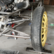 The spare as a placeholder to show ride height and clearance test with the turbos